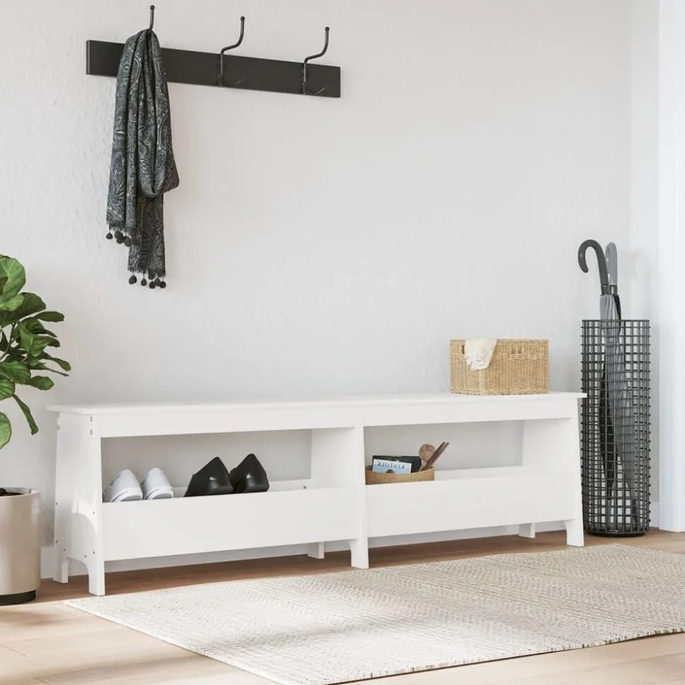 vidaXL Halbankje 160x28x45 cm massief grenenhout wit