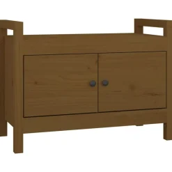vidaXL Halbankje 80x40x60 cm massief grenenhout honingbruin