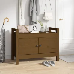 vidaXL Halbankje 80x40x60 cm massief grenenhout honingbruin