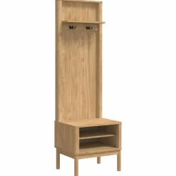 vidaXL Halkast FLORO Wasbruin 50 x 40 x 158 cm Massief grenenhout