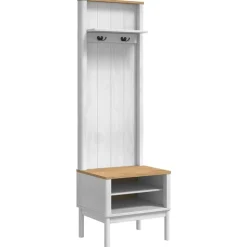 vidaXL Halkast met plank FLORO Wit 50 x 40 x 158 cm Massief Vurenhout