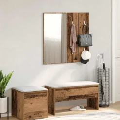 vidaXL Halmeubelset bewerkt hout oud houtkleurig