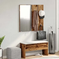 vidaXL Halmeubelset bewerkt hout oud houtkleurig