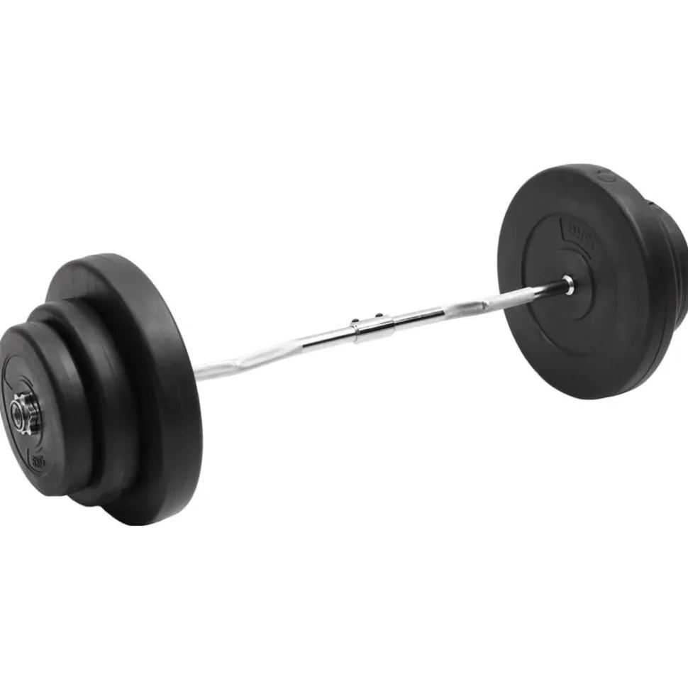 vidaXL Halter gebogen met gewichten 60 kg