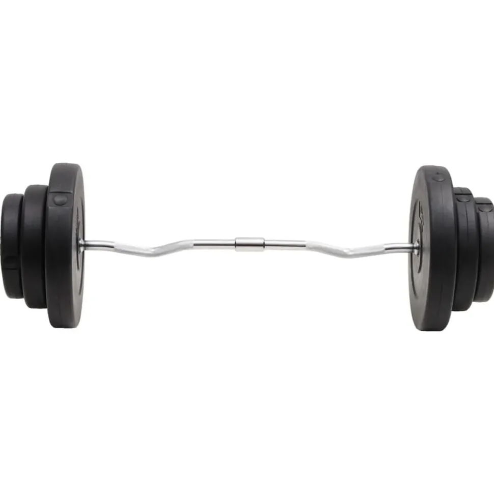 vidaXL Halter gebogen met gewichten 60 kg
