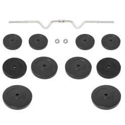 vidaXL Halter gebogen met gewichten 90 kg