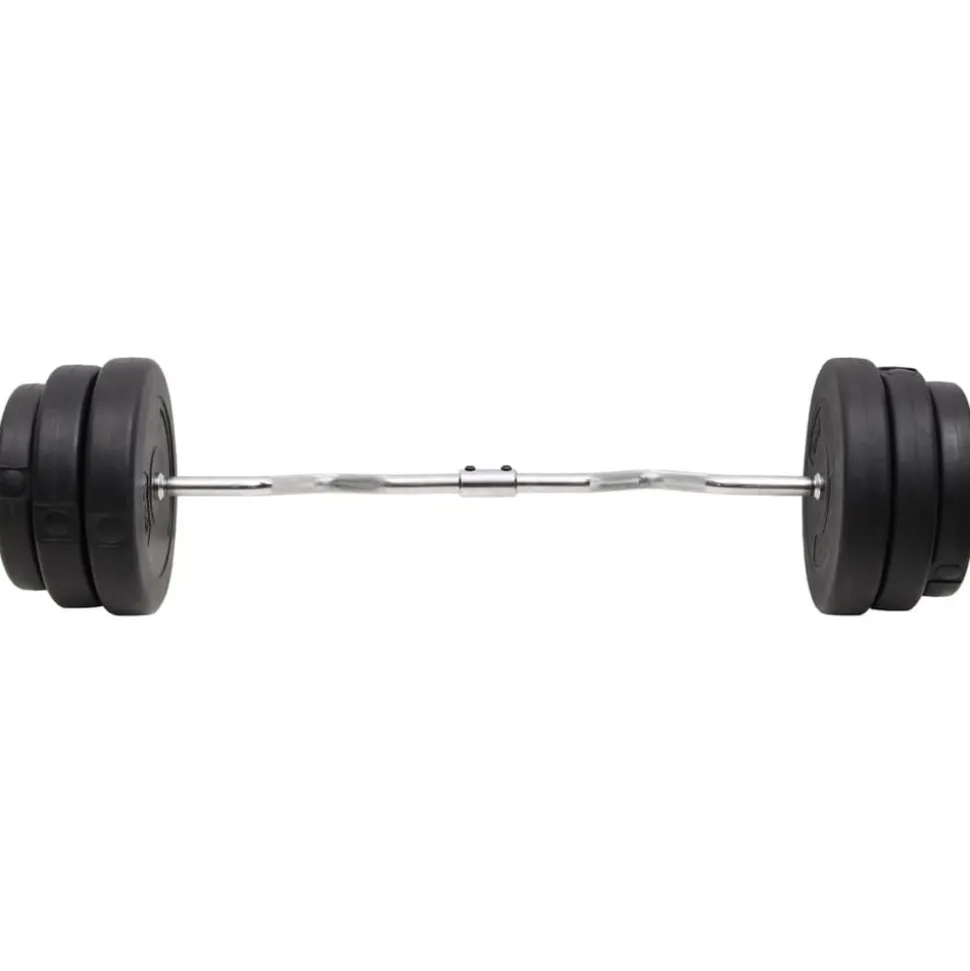 vidaXL Halter gebogen met gewichten 90 kg