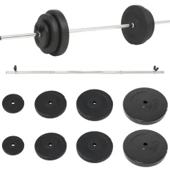 vidaXL Halter met gewichten 60 kg