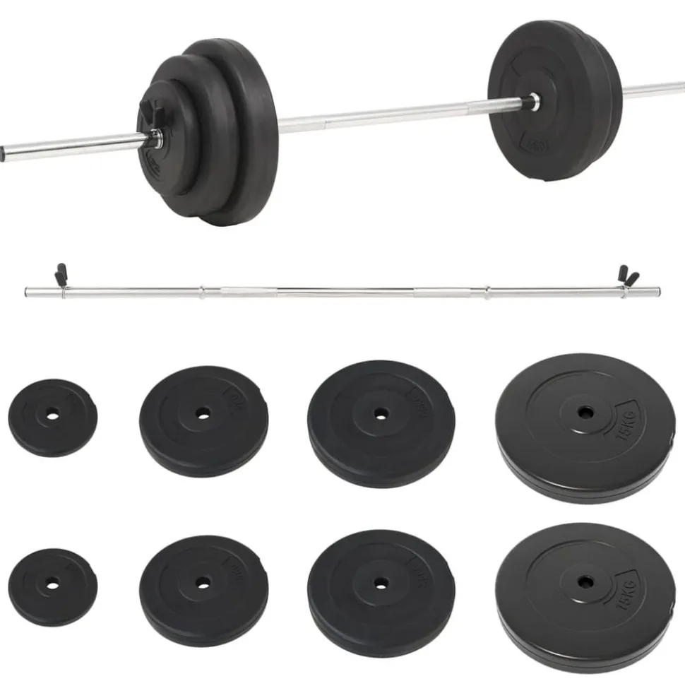 vidaXL Halter met gewichten 60 kg