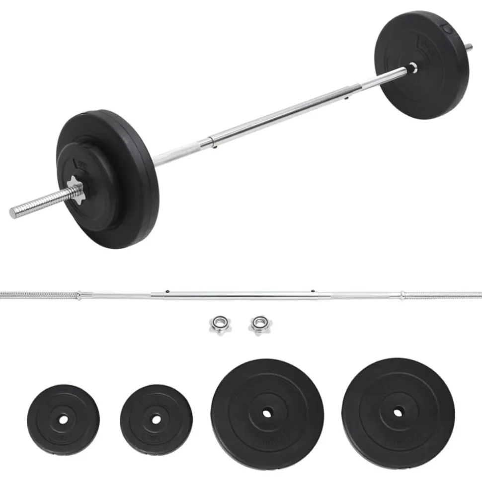 vidaXL Halter met gewichten 30 kg