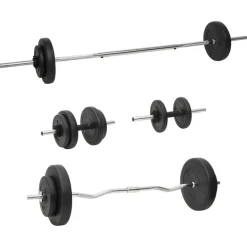 vidaXL Halterset met gewichten 60 kg