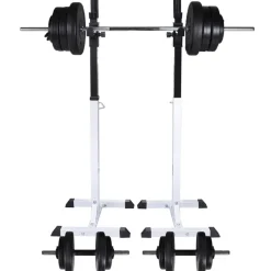 vidaXL Halter-/squatrek met halterset 60,5 kg