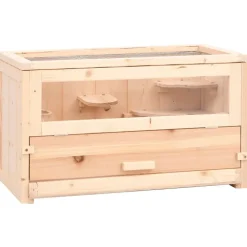 vidaXL Hamsterkooi 60x30x35 cm massief vurenhout
