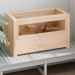 vidaXL Hamsterkooi 60x30x35 cm massief vurenhout