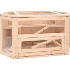 vidaXL Hamsterkooi 80x40x43 cm massief vurenhout