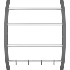 vidaXL Handdoekenrek met haken 56x16x72 cm aluminium zilverkleurig