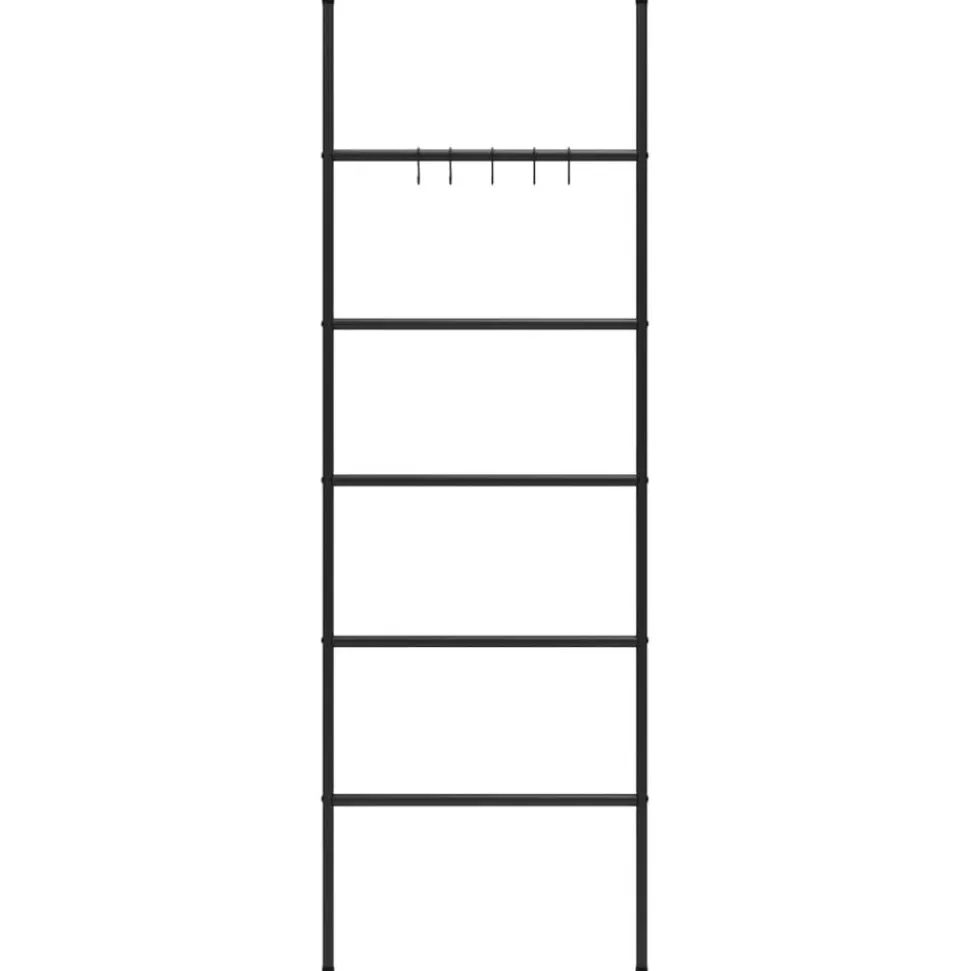 vidaXL Handdoekenrek met 5 niveaus, zwart 58x175 cm, ijzer