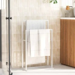 vidaXL Handdoekenrek vrijstaand 48x24x78,5 cm ijzer wit