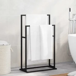 vidaXL Handdoekenrek vrijstaand 48x24x78,5 cm ijzer zwart