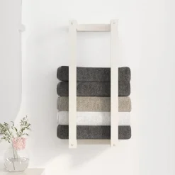 vidaXL Handdoekenrek 23x18x60 cm massief grenenhout wit