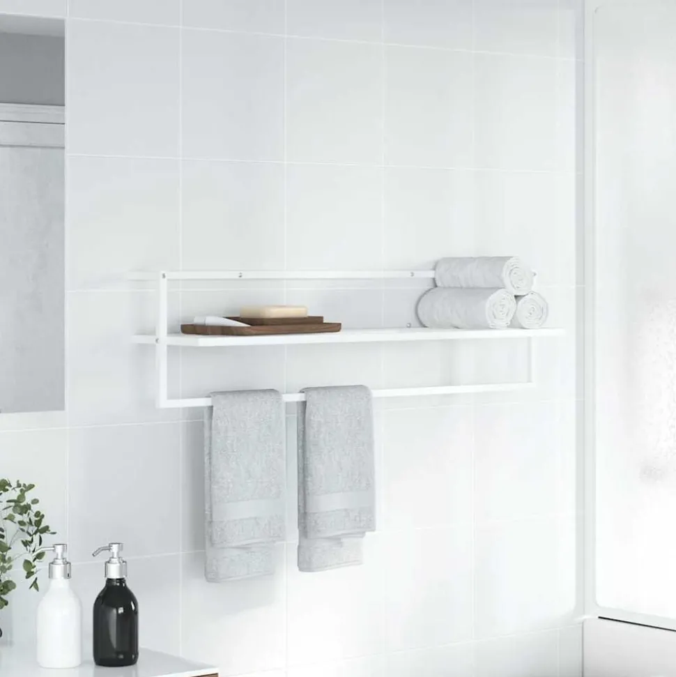 vidaXL Handdoekenrek 95x25x22 cm ijzer wit