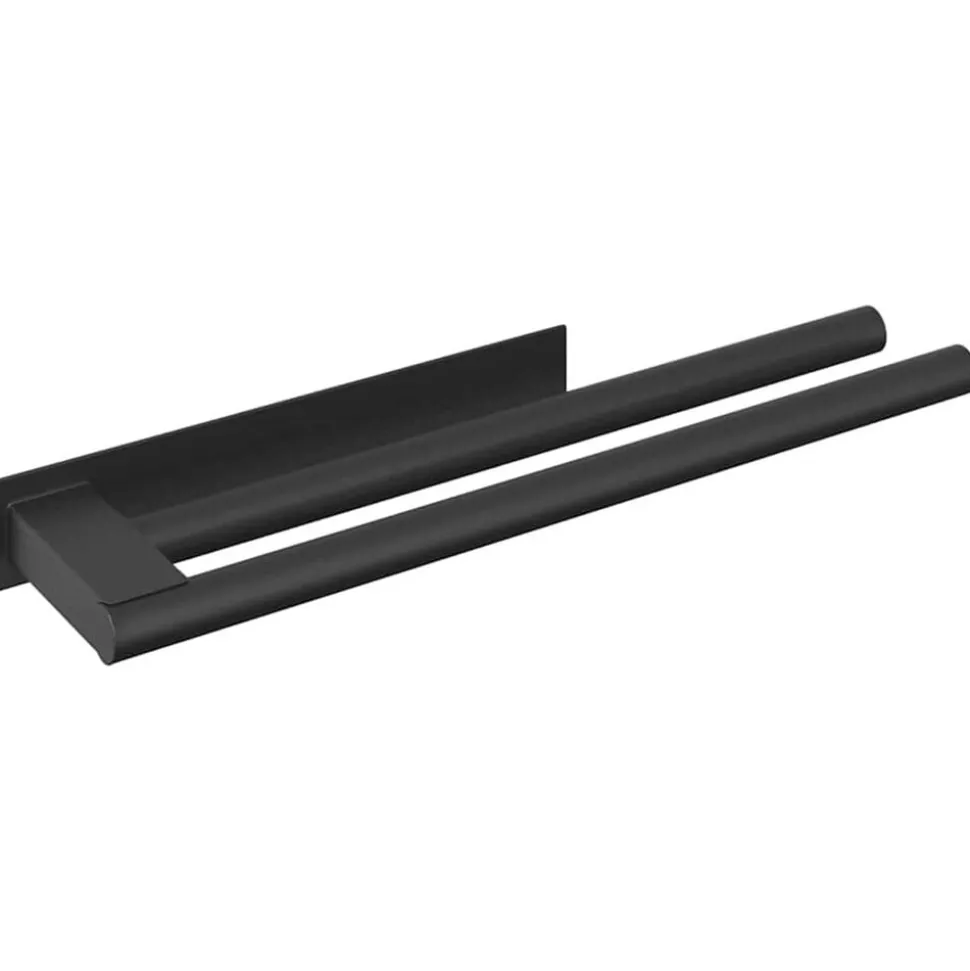 vidaXL Handdoekrek Zwart 40 x 9 x 4 cm Roestvrij staal