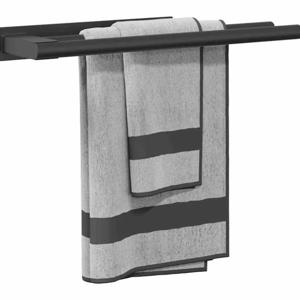 vidaXL Handdoekrek Zwart 40 x 9 x 4 cm Roestvrij staal