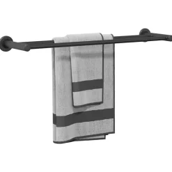 vidaXL Handdoekrek Zwart 61 x 14,5 x 5 cm Roestvrij staal