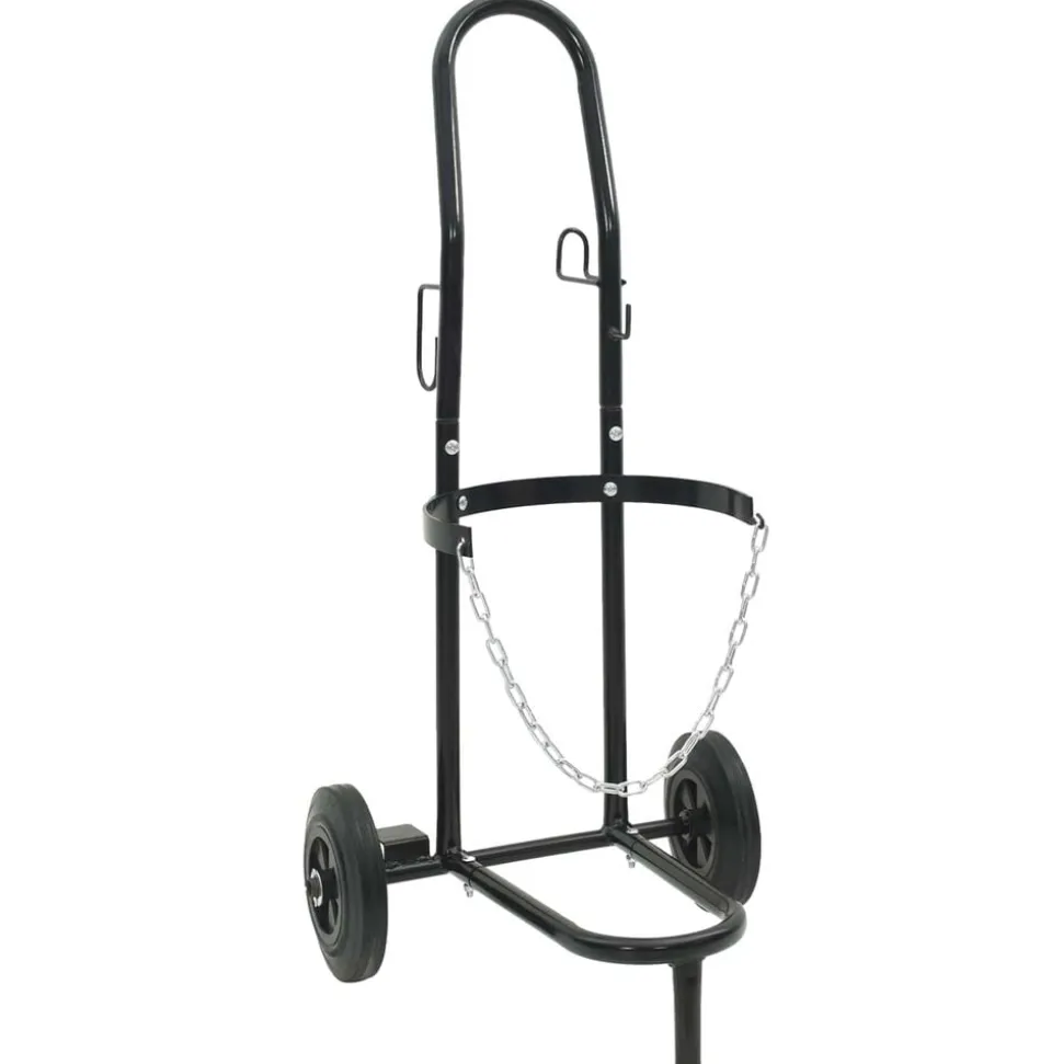 vidaXL Handtrolley Zwart en Rood 49 x 49 x 101 cm Staal