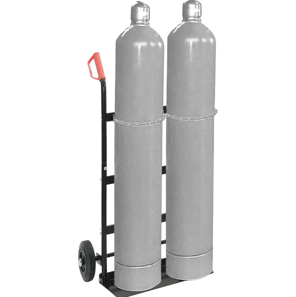 vidaXL Handtrolley Zwart en Rood 63 x 43,5 x 110 cm Staal