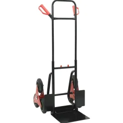 vidaXL Handtrolley Zwart en Rood 64,5 x 49,5 x 114 cm Staal