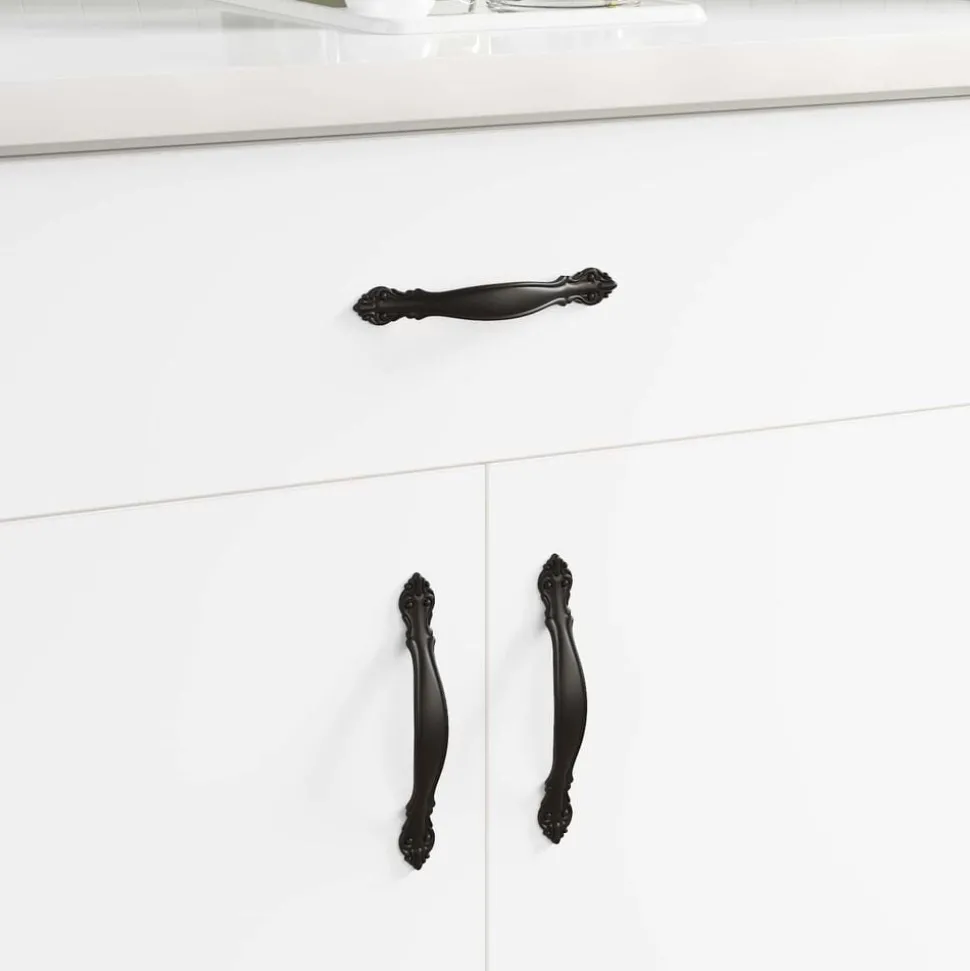 vidaXL Handvat 2 pcs Zwart 143 x 19,2 x 20 mm Zinklegering