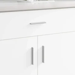 vidaXL Handvat Effen 2 pcs Zilver 105.7 x 7.4 x 15.5 mm Aluminium