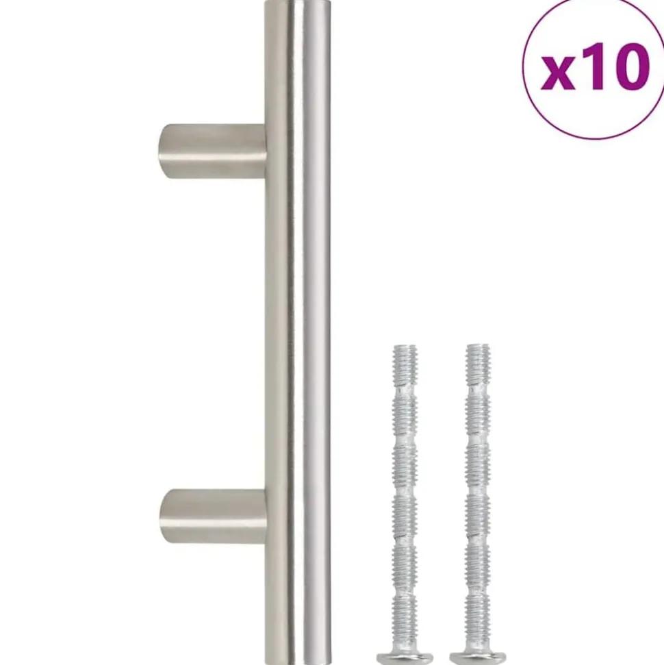 vidaXL Handvatten 10 st 64 mm roestvrij staal zilverkleurig