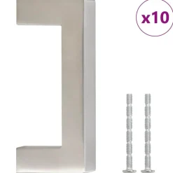 vidaXL Handvatten 10 st 64 mm roestvrij staal zilverkleurig