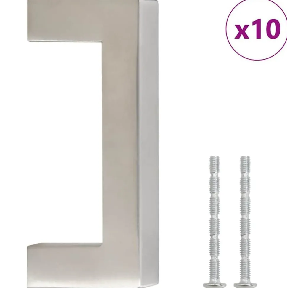 vidaXL Handvatten 10 st 64 mm roestvrij staal zilverkleurig