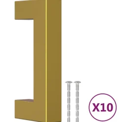 vidaXL Handvatten 10 st 64 mm roestvrij staal goudkleurig