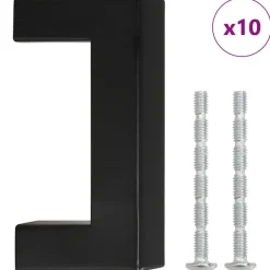 vidaXL Handvatten 10 st 64 mm roestvrij staal zwart