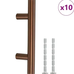 vidaXL Handvatten 10 st 64 mm roestvrij staal bronskleurig