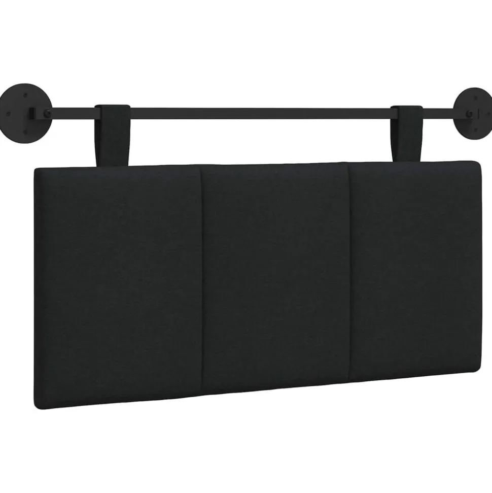 vidaXL Hangend Hoofdeinde Wandgemonteerd Zwart 90 x 55 x 5 cm Stof