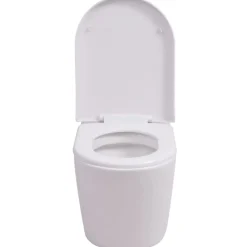 vidaXL Hangend toilet keramiek wit