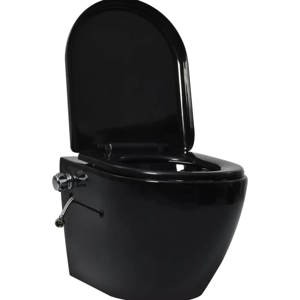 vidaXL Hangend toilet randloos met verborgen stortbak keramiek wit