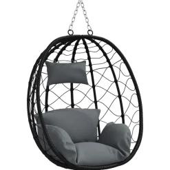 vidaXL Hangende ei-stoel Antraciet 91,5 x 54,5 x 107 cm poly rattan