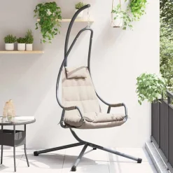 vidaXL Hangende ei-stoel Taupe 94 x 107 x 196,5 cm Staal