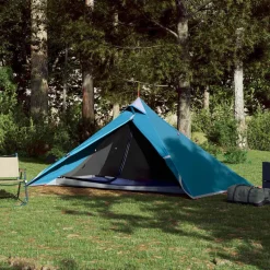 vidaXL Hangende tipi tent 1-persoons waterdicht blauw