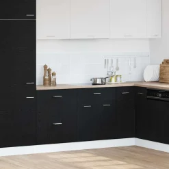 vidaXL Hangkast met lade Zwart Eiken 60 x 46 x 81,5 cm Bewerkt hout