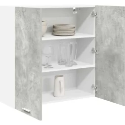 vidaXL Hangkast met opslag Beton Grijs 80 x 31 x 80 cm Bewerkt hout