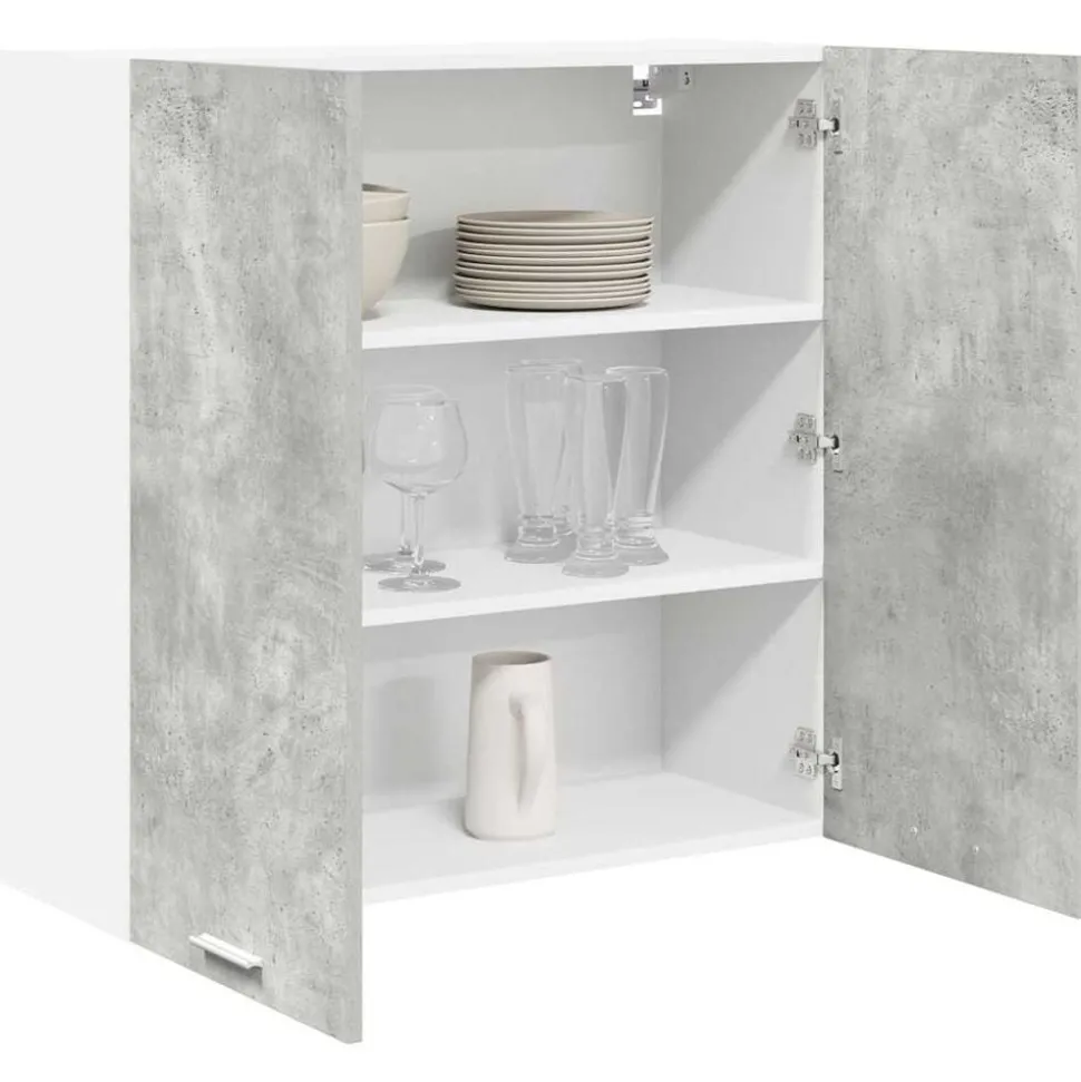 vidaXL Hangkast met opslag Beton Grijs 80 x 31 x 80 cm Bewerkt hout
