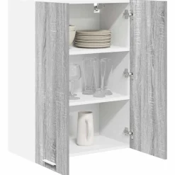 vidaXL Hangkast met opslag Grijs Sonoma 60 x 31 x 80 cm Bewerkt hout