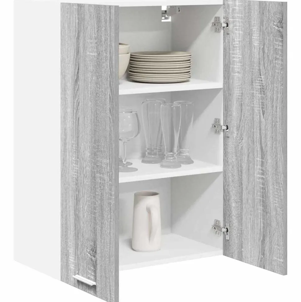 vidaXL Hangkast met opslag Grijs Sonoma 60 x 31 x 80 cm Bewerkt hout